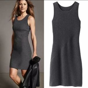 Athleta Ananda Grey Ribbed Fitted Sweater Dress